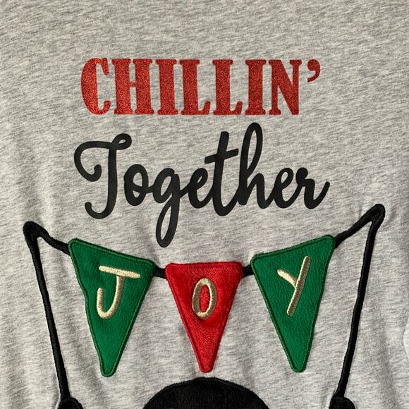 Holiday Time Penguin Gray Long Sleeve Shirt Size Large (12-14) - Picture 6 of 14